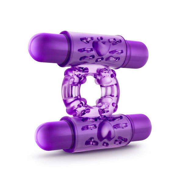 Play With Me Double Play Dual Vibrating Cock Ring – Purple
