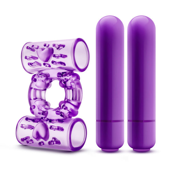 Play With Me Double Play Dual Vibrating Cock Ring – Purple