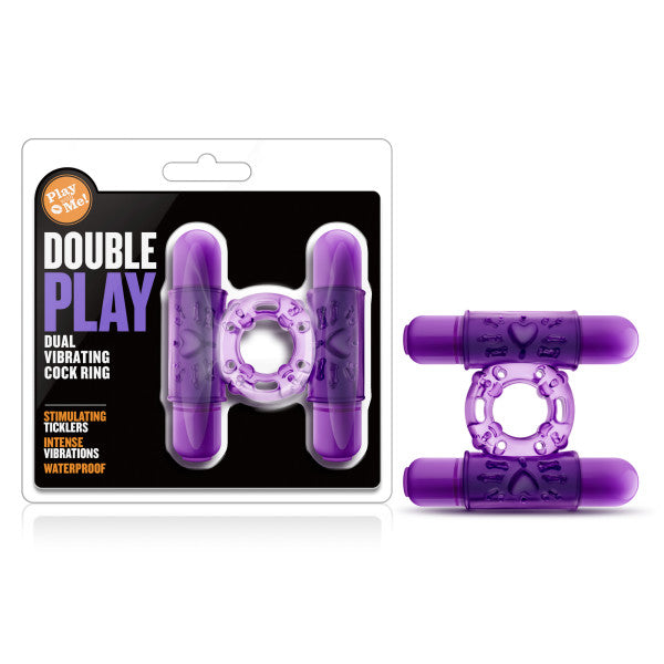 Play With Me Double Play Dual Vibrating Cock Ring – Purple