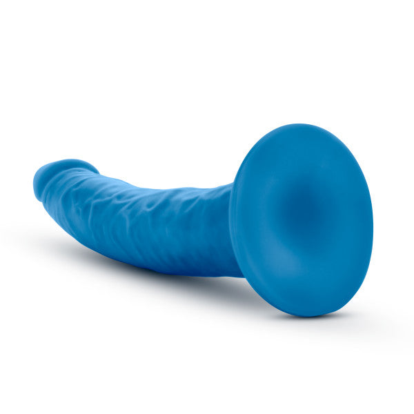 NEO ELITE 7.5IN SILICONE DUAL DENSITY COCK NEON BLUE