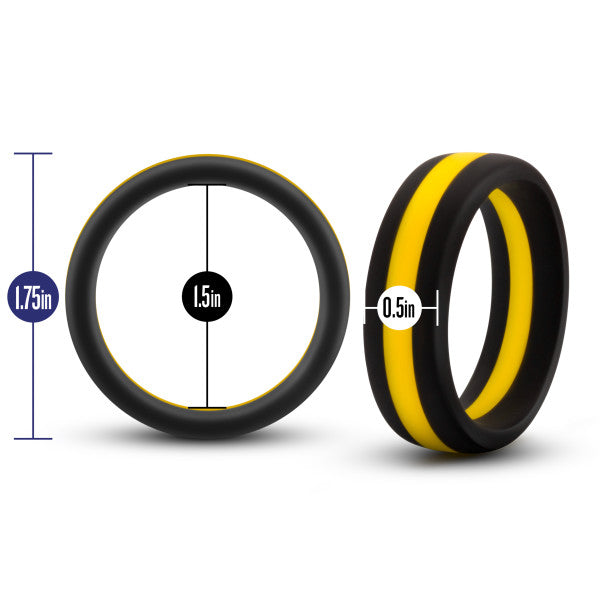 PERFORMANCE SILICONE GO PRO COCK RING BLACK/GOLD/BLACK