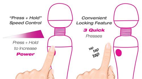 PALM POWER MASSAGER FUSCHIA RECHARGEABLE WATERPROOF
