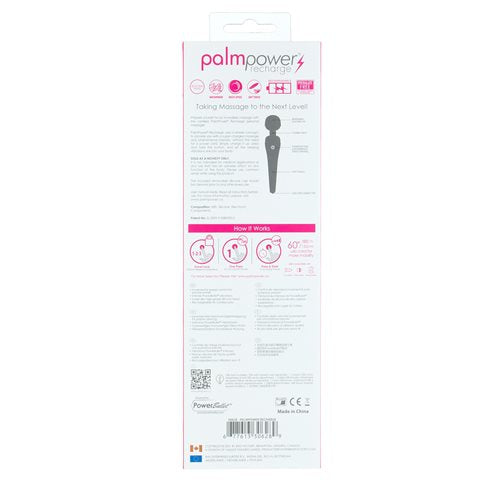PALM POWER MASSAGER FUSCHIA RECHARGEABLE WATERPROOF