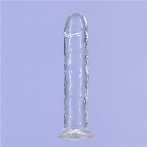 ADDICTION CRYSTAL 7 VERTICAL DONG CLEAR TPE W/ BULLET "