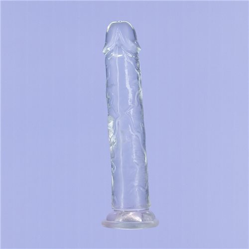ADDICTION CRYSTAL 9 VERTICAL DONG CLEAR TPE W/ BULLET "