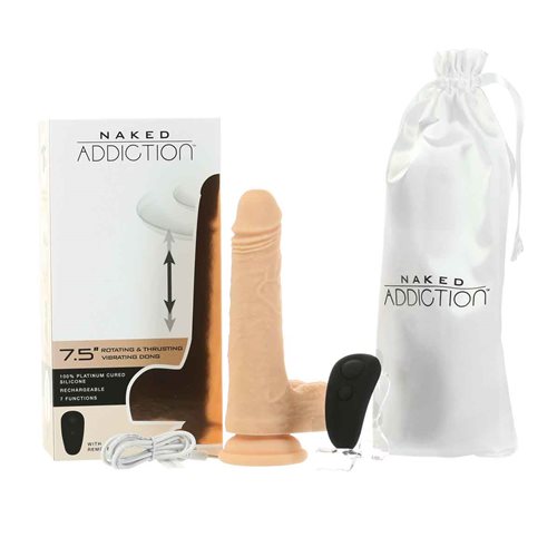 NAKED ADDICTION 7.5 THE FREAK VIBRATING ROTATING & DONG THRUSTING VANILLA"