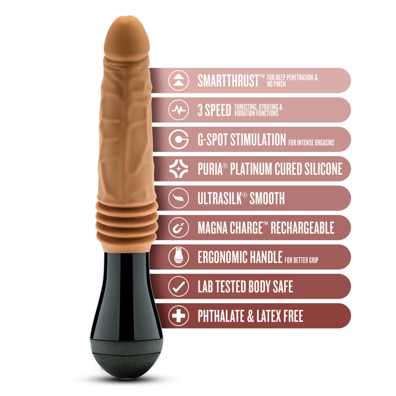 DR SKIN DR. ARTHUR THRUSTING GYRATING VIBRATING DILDO TAN