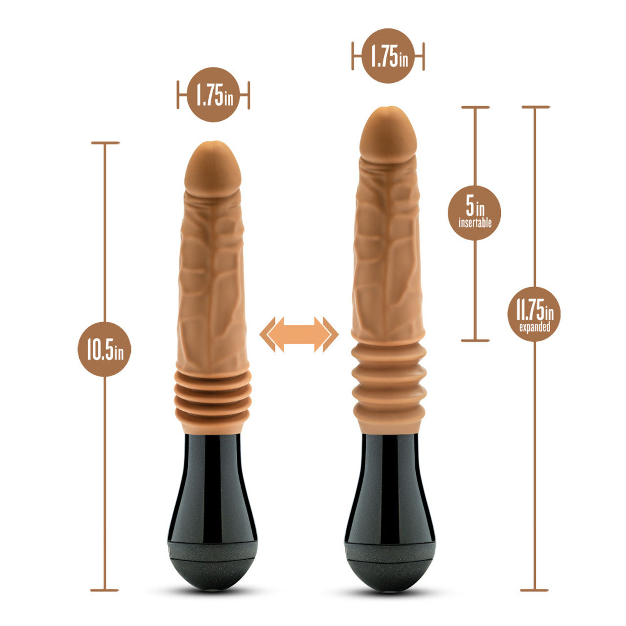 DR SKIN DR. ARTHUR THRUSTING GYRATING VIBRATING DILDO TAN