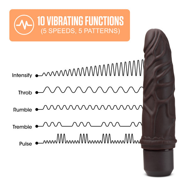 DR. SKIN SILICONE DR. ROBERT 7 IN VIBRATING DILDO BROWN