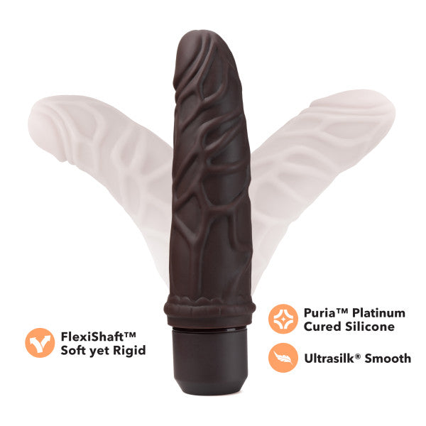 DR. SKIN SILICONE DR. ROBERT 7 IN VIBRATING DILDO BROWN