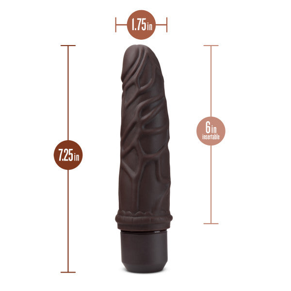 DR. SKIN SILICONE DR. ROBERT 7 IN VIBRATING DILDO BROWN