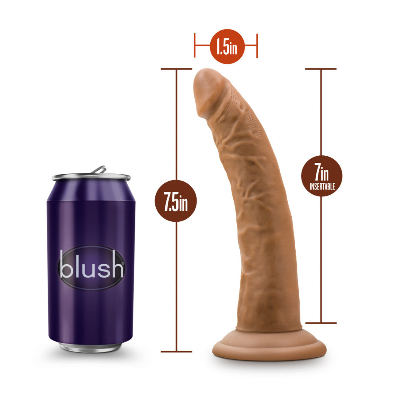 DR SKIN 7 COCK W SUCTION CUP MOCHA "