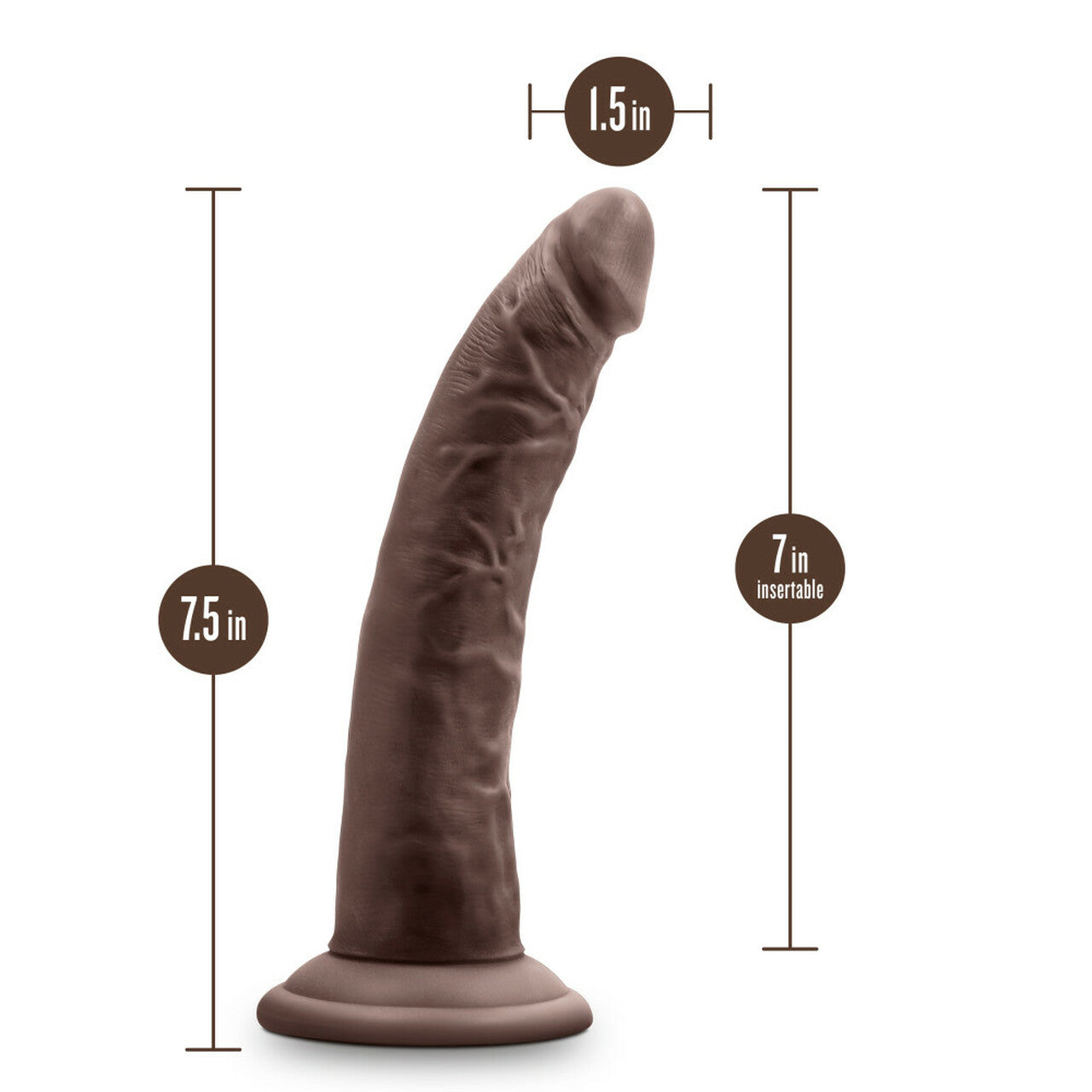 AU NATUREL JACK 7IN DILDO CHOCOLATE