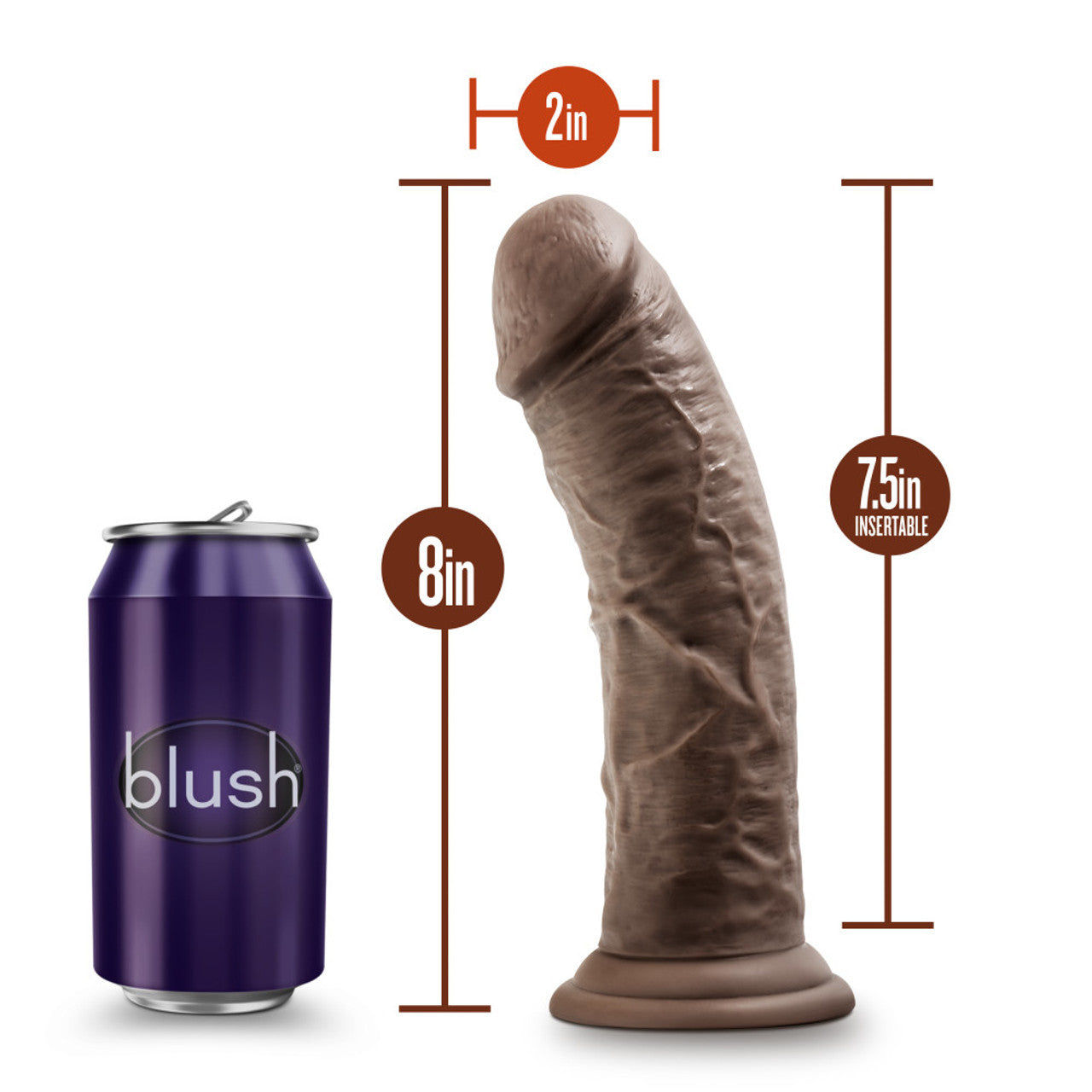 DR SKIN 8 COCK W SUCTION CUP CHOCOLATE "