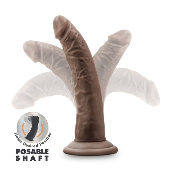 DR SKIN PLUS 7IN POSEABLE DILDO CHOCOLATE