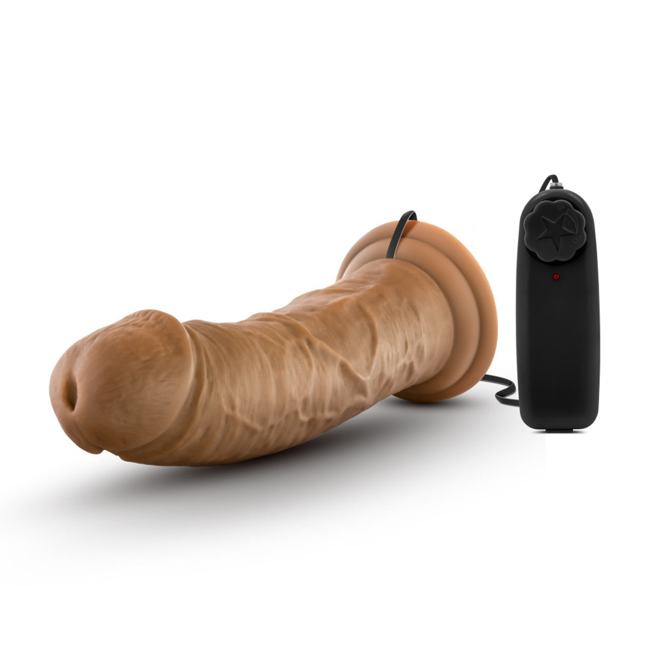 DR SKIN DR JOE 8IN VIBRATING COCK W/ SUCTION CUP MOCHA