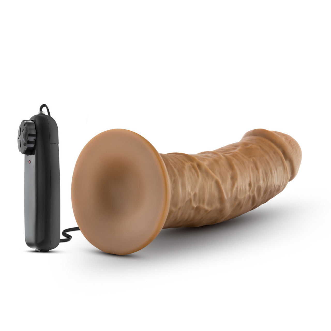 DR SKIN DR JOE 8IN VIBRATING COCK W/ SUCTION CUP MOCHA