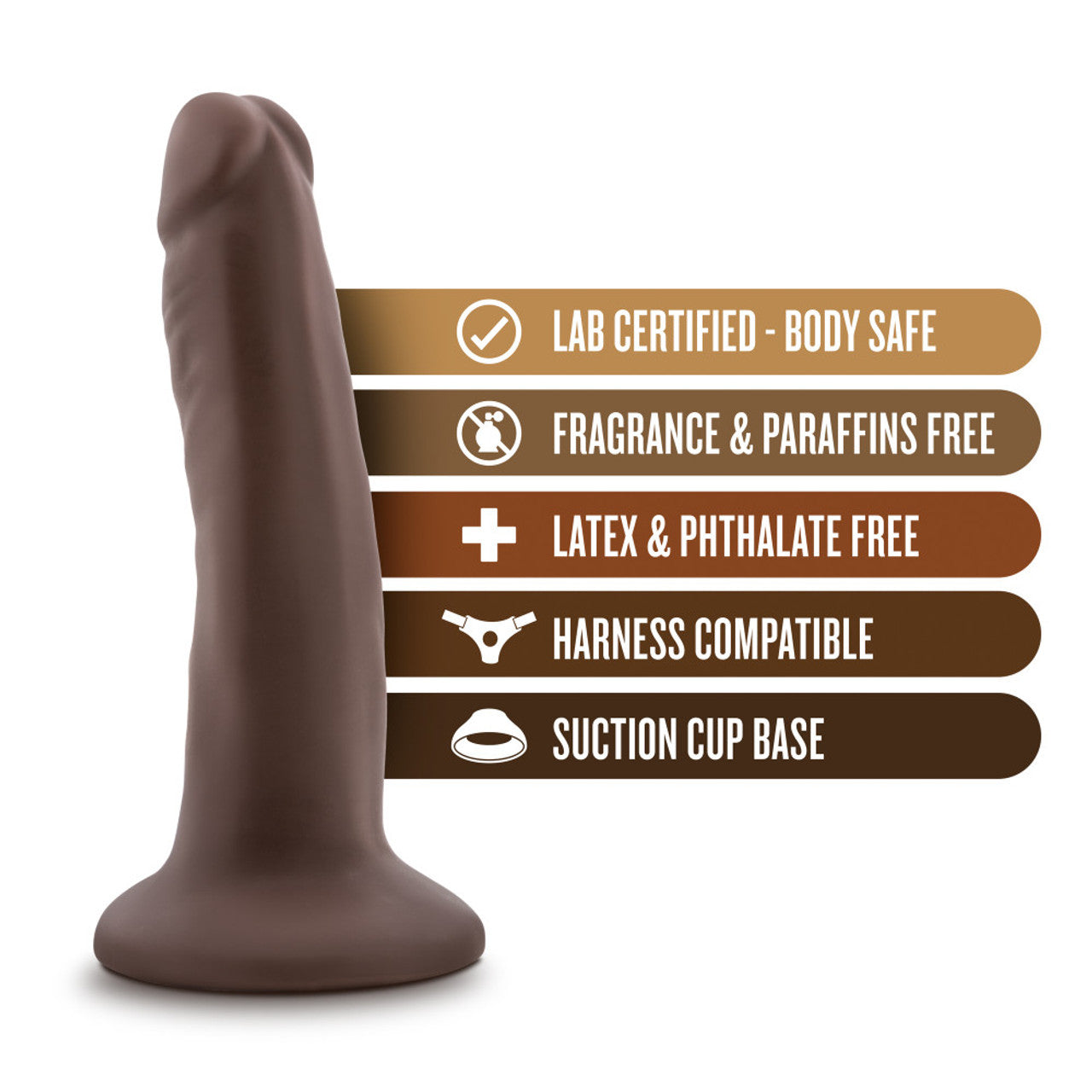 DR SKIN 5.5 COCK W/ SUCTION CUP CHOCOLATE "