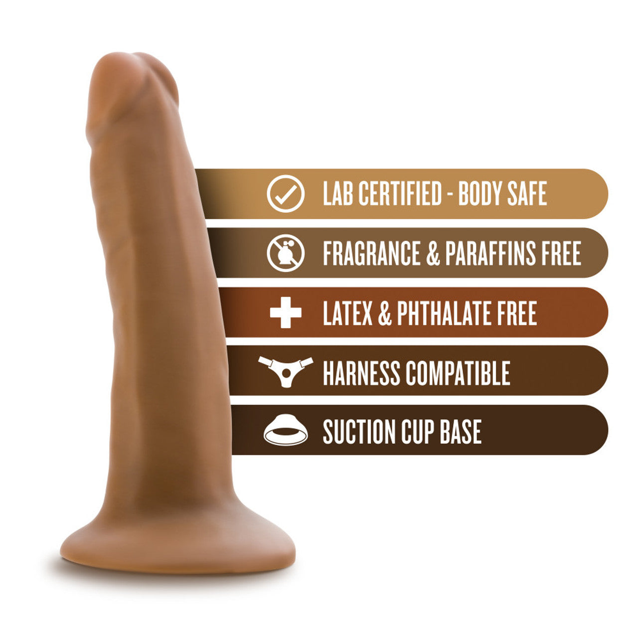 DR SKIN 5.5 COCK W/ SUCTION CUP MOCHA "