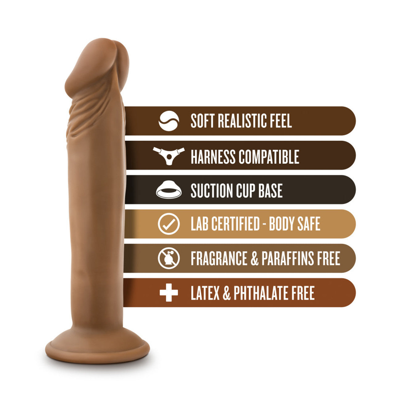 DR SKIN DR SMALL 6IN DILDO MOCHA