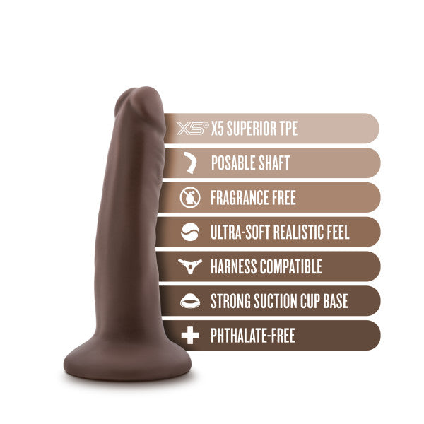 DR SKIN PLUS 5IN POSEABLE DILDO CHOCOLATE