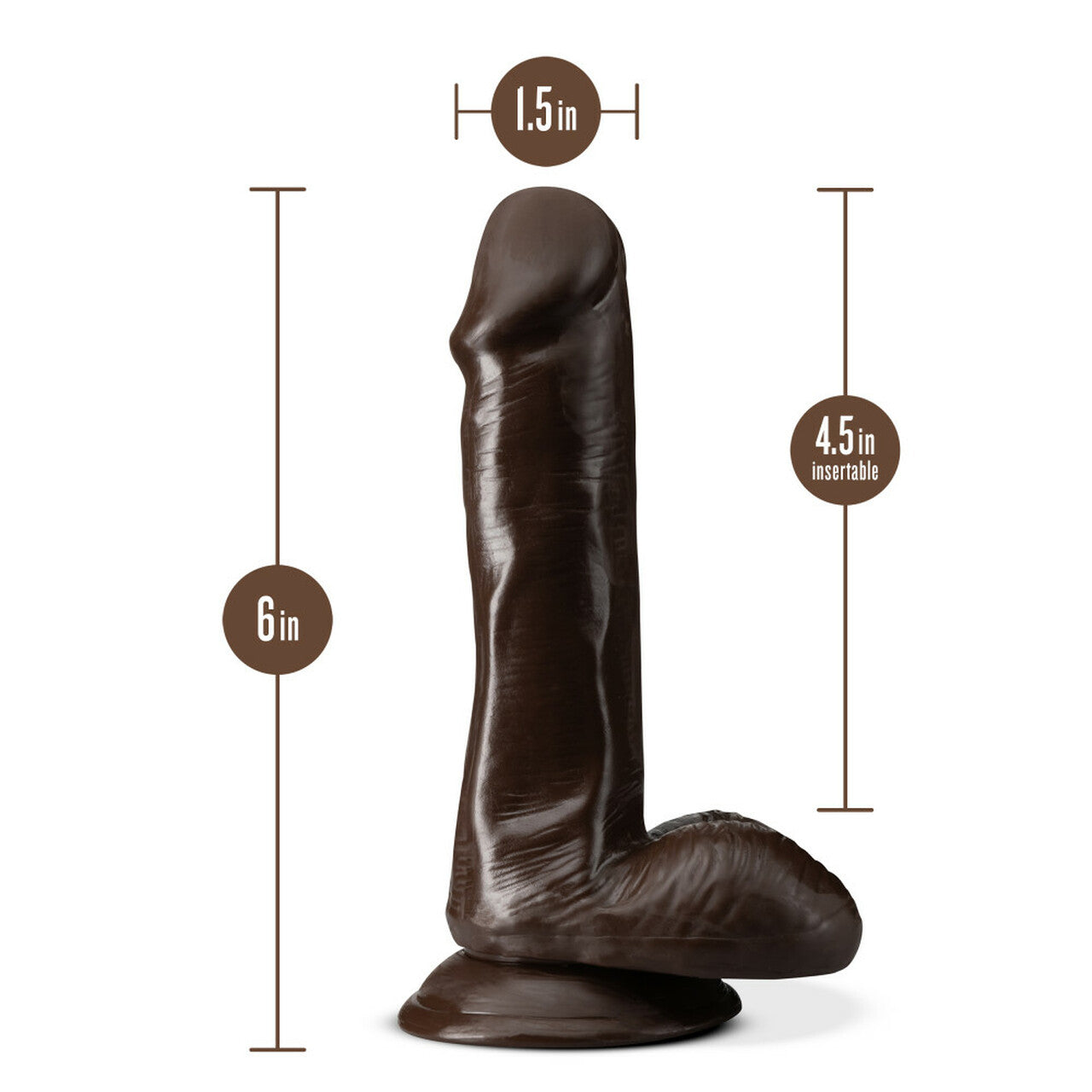 DR SKIN PLUS 6IN POSEABLE DILDO CHOCOLATE