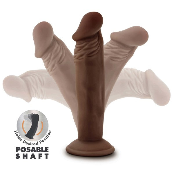 DR SKIN PLUS 6IN POSEABLE DILDO CHOCOLATE