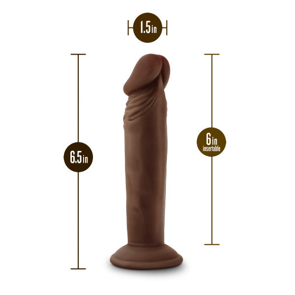 DR SKIN PLUS 6IN POSEABLE DILDO CHOCOLATE