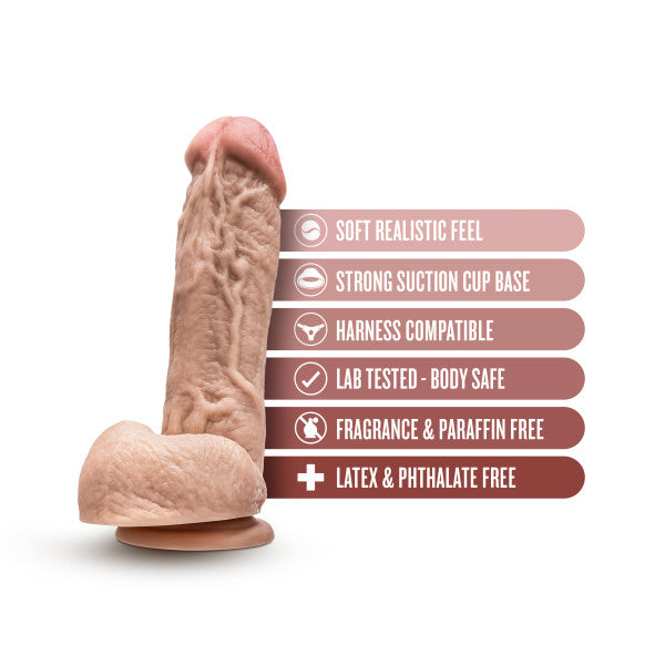 DR. SKIN DR. D 8.5 IN DILDO W/ BALLS BEIGE