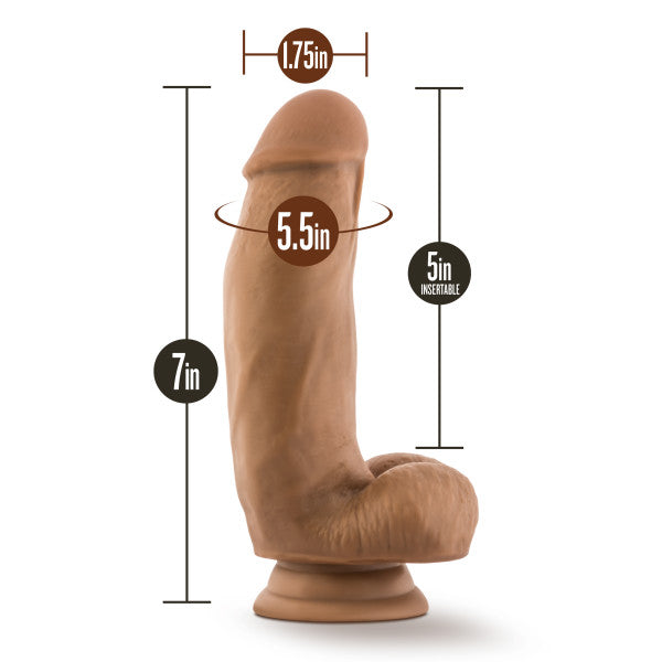 DR SKIN SILICONE DR SAMUEL 7 DILDO W SUCTION CUP MOCHA "