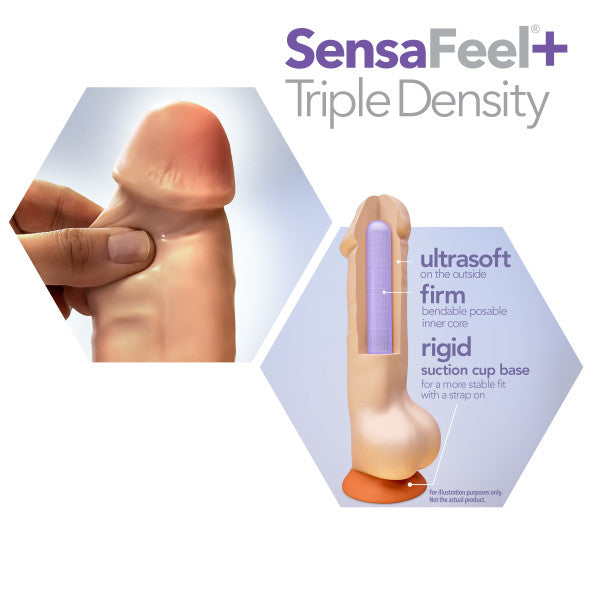 DR SKIN PLUS 8IN POSABLE DILDO W/ BALLS VANILLA