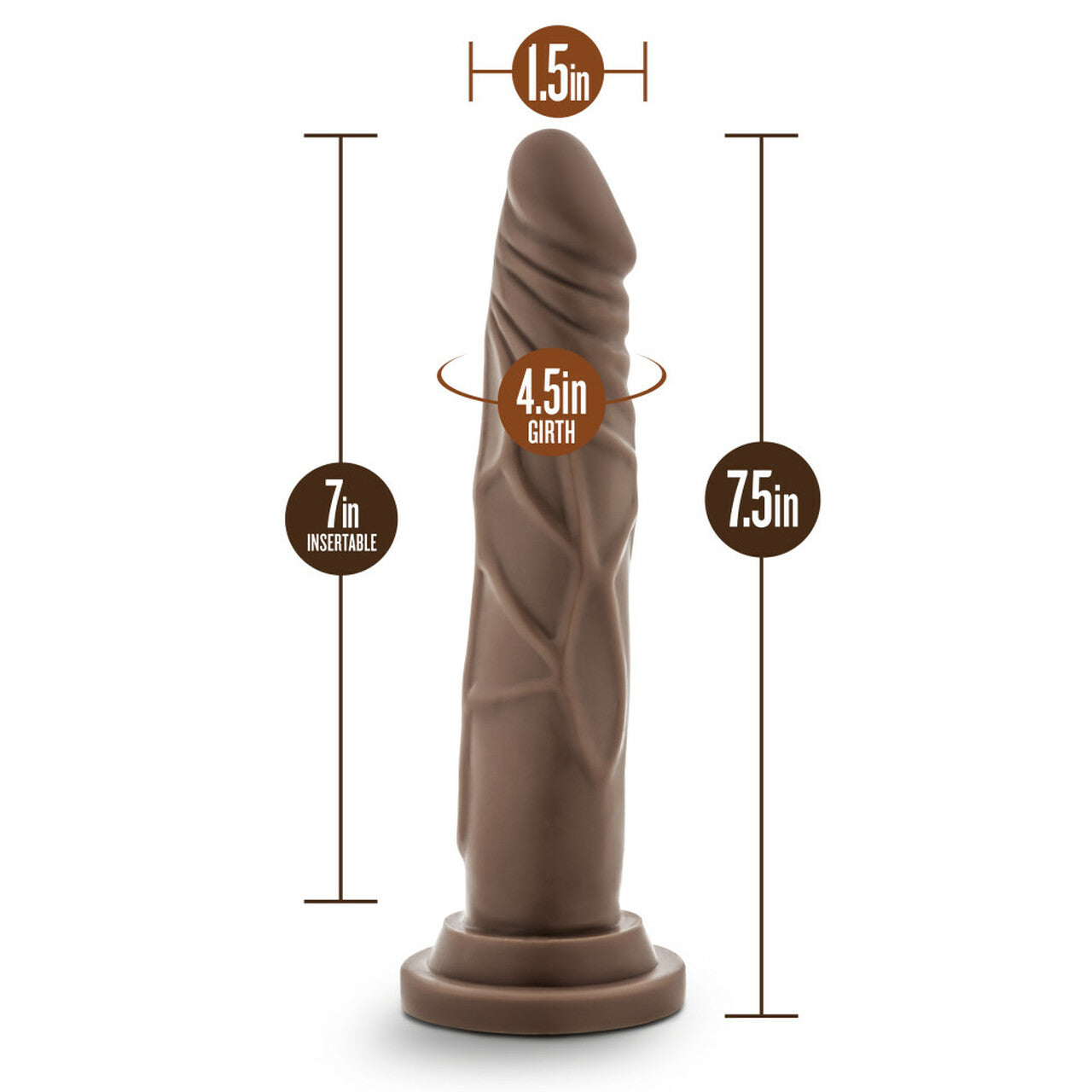 DR SKIN SILICONE DR CARTER 7 IN CHOCOLATE