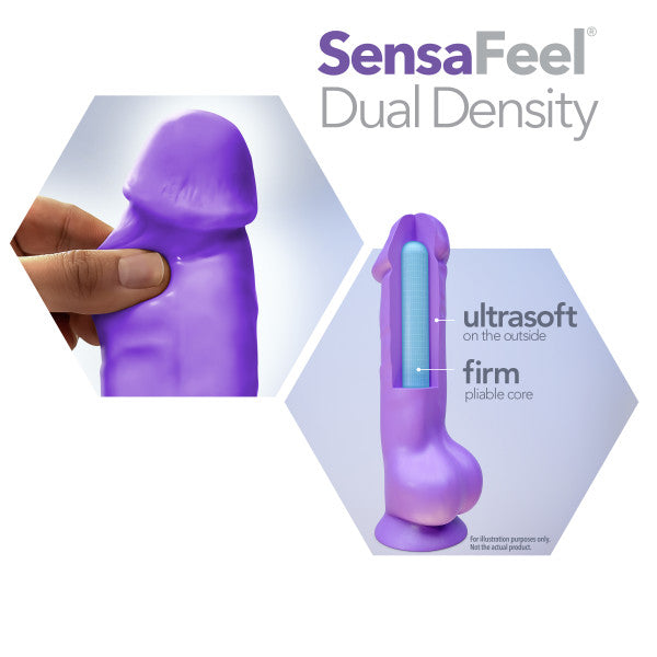 NEO 8IN DUAL DENSITY DILDO NEON PURPLE