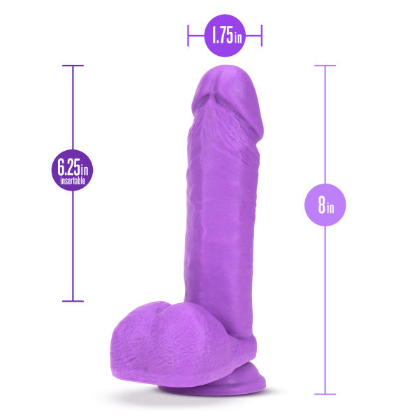 NEO 8IN DUAL DENSITY DILDO NEON PURPLE