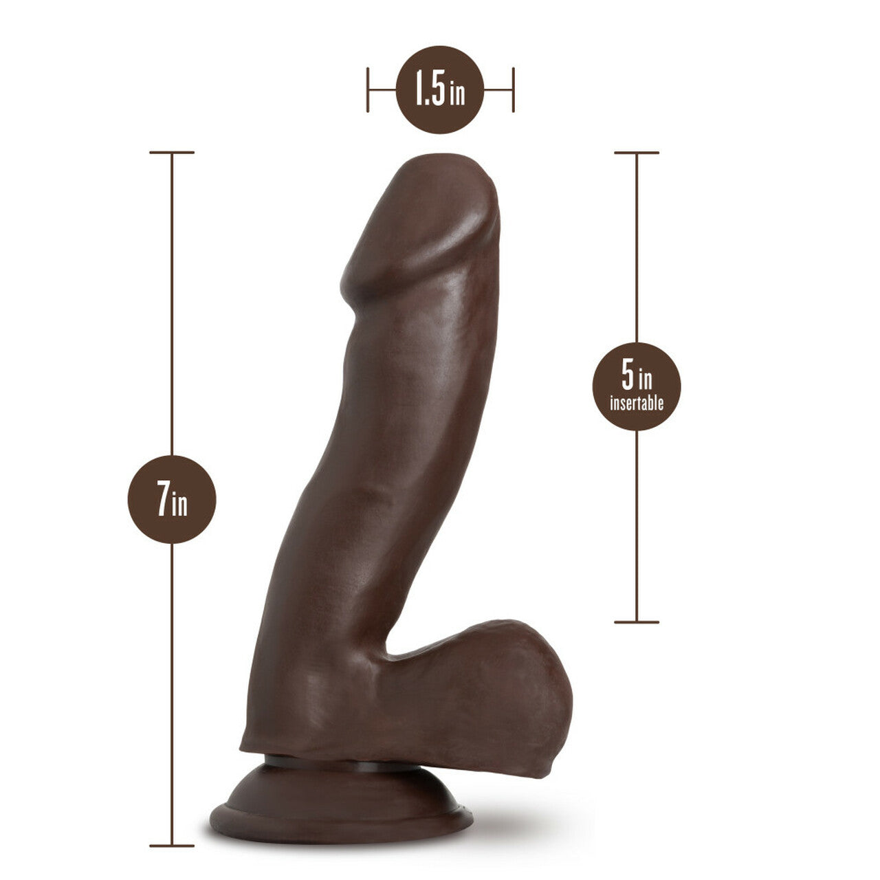 AU NATUREL TROY 6IN DILDO CHOCOLATE