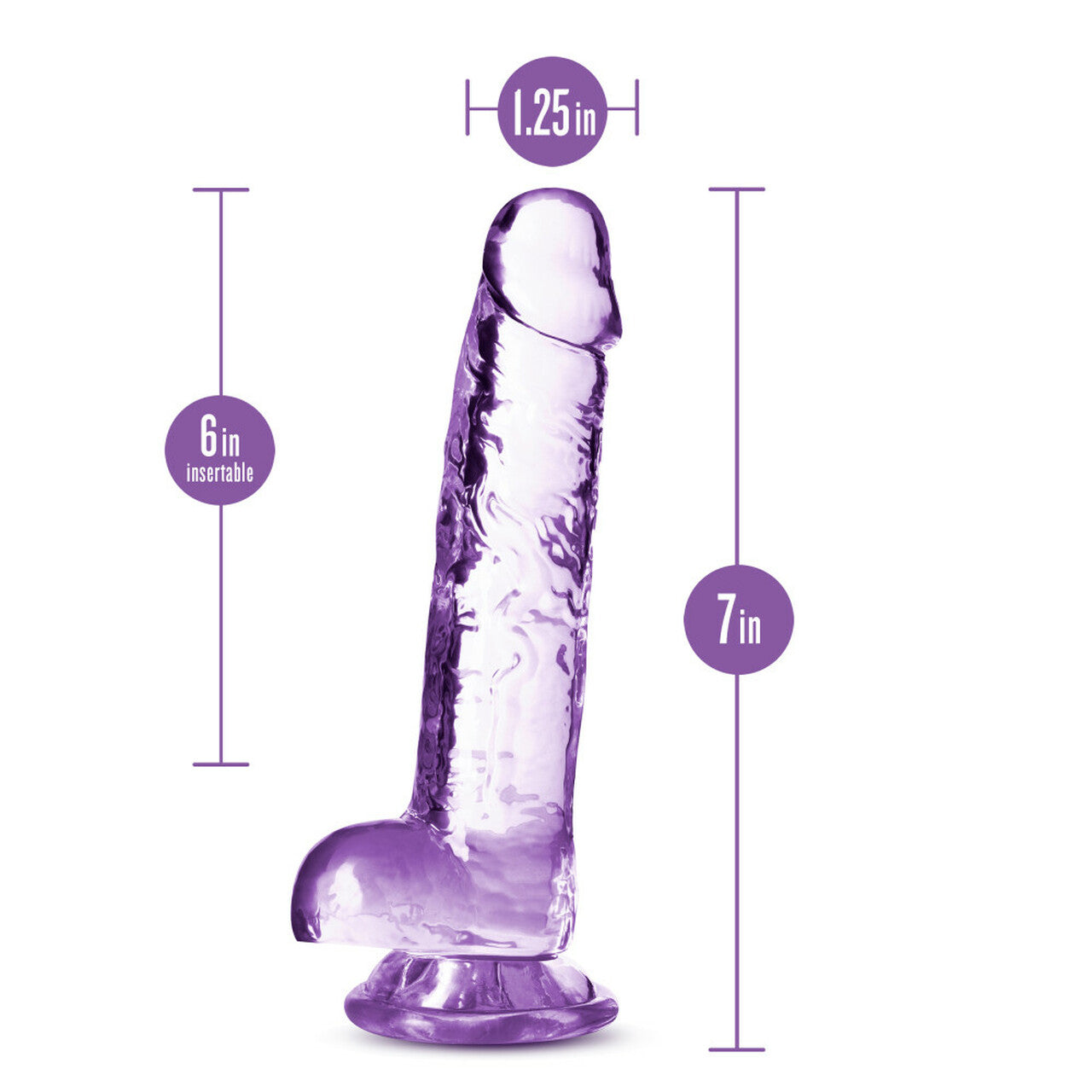 NATURALLY YOURS 7IN AMETHYST CRYSTALLINE DILDO
