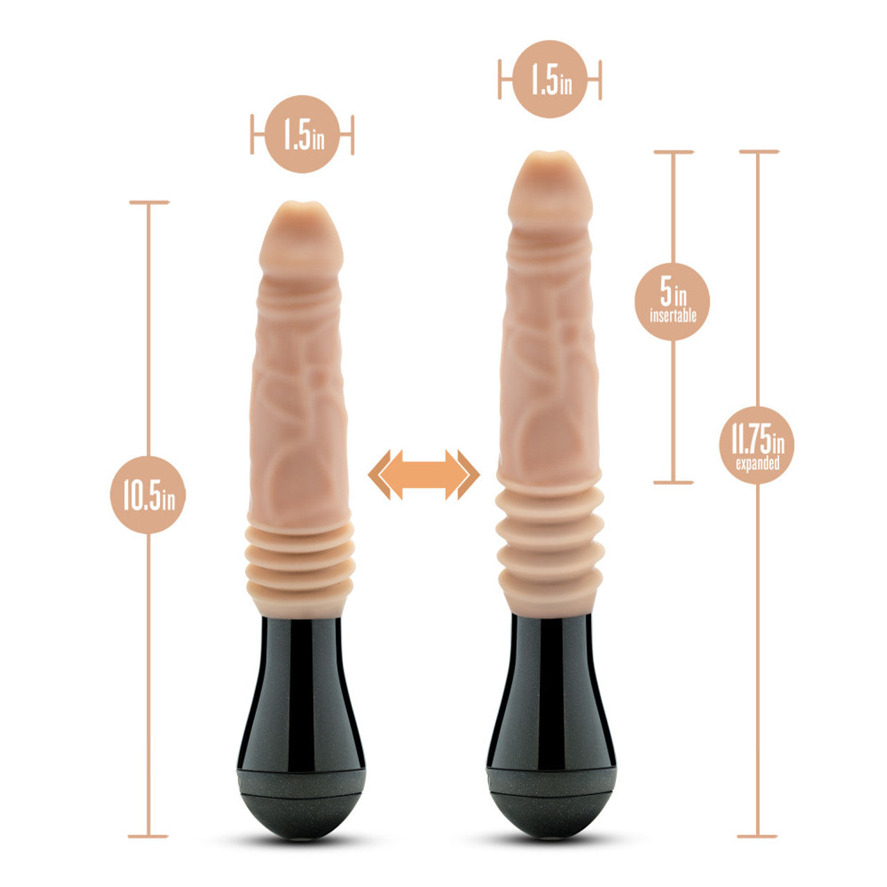 DR. SKIN DR. KNIGHT THRUSTING GYRATING VIBRATING DILDO BEIGE