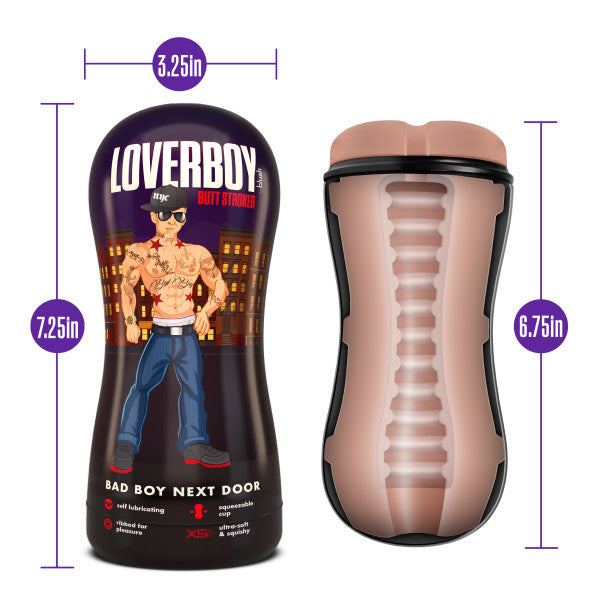 LOVERBOY BAD BOY NEXT DOOR SELF LUBRICATING STROKER BEIGE