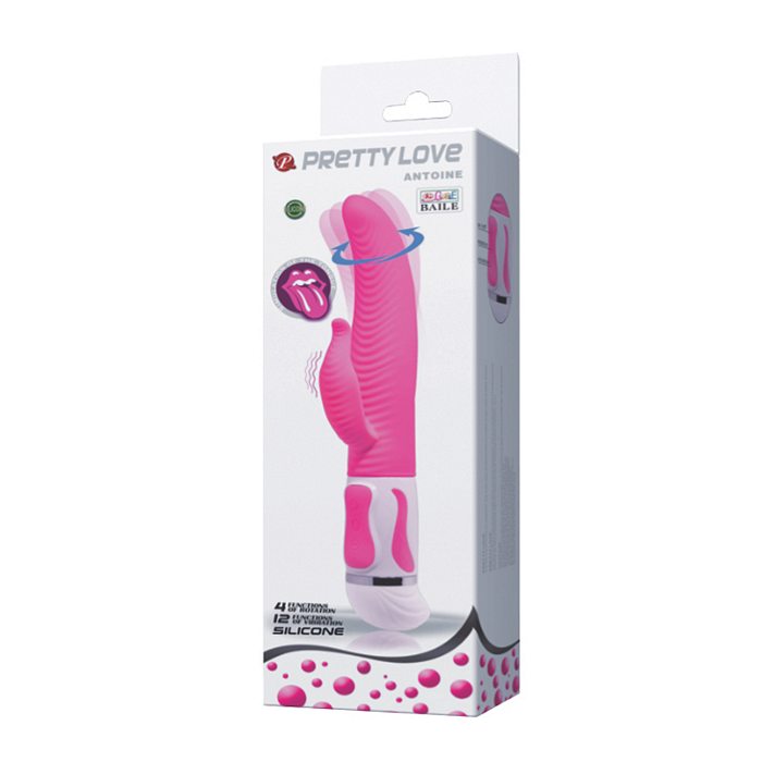 PRETTY LOVE ANTOINE RABBIT VIBRATOR SILICONE PINK