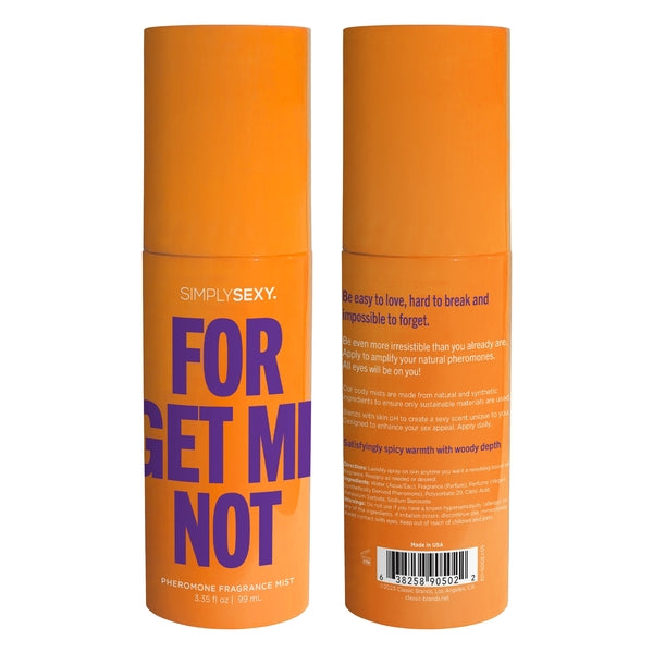 SIMPLY SEXY PHEROMONE BODY MIST FORGET ME NOT 3.35 FL OZ