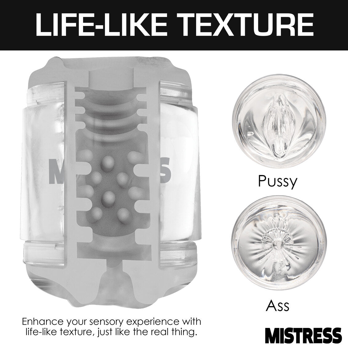MISTRESS DOUBLE SHOT PUSSY & ASS STROKER CLEAR