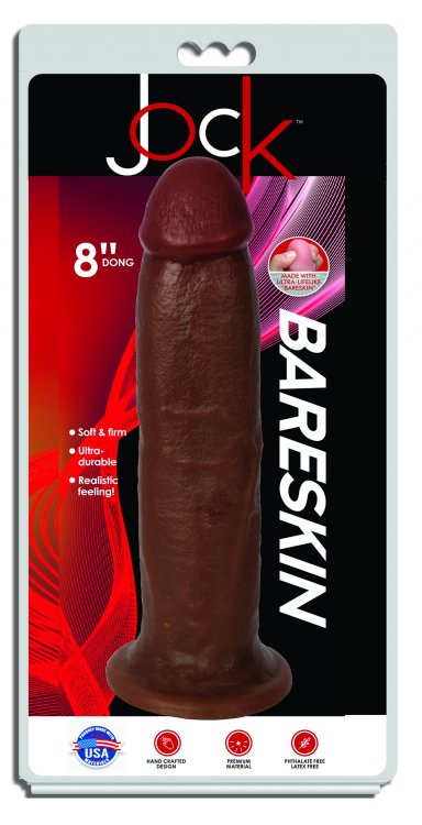 JOCK BARESKIN 8IN LATTE DILDO