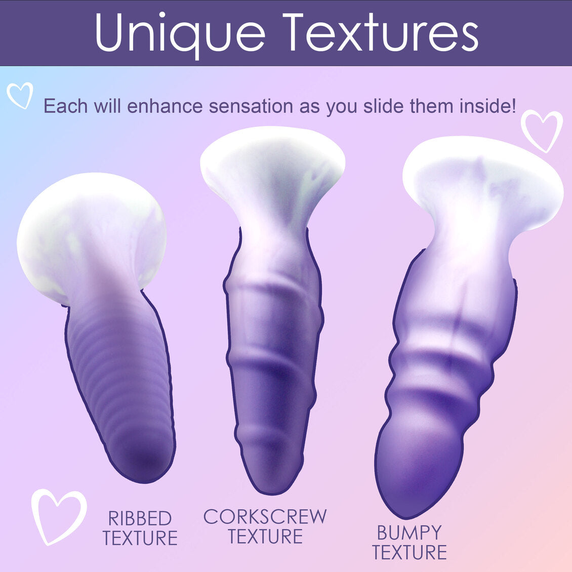 SIMPLY SWEET SILICONE BUTT PLUG SET PURPLE