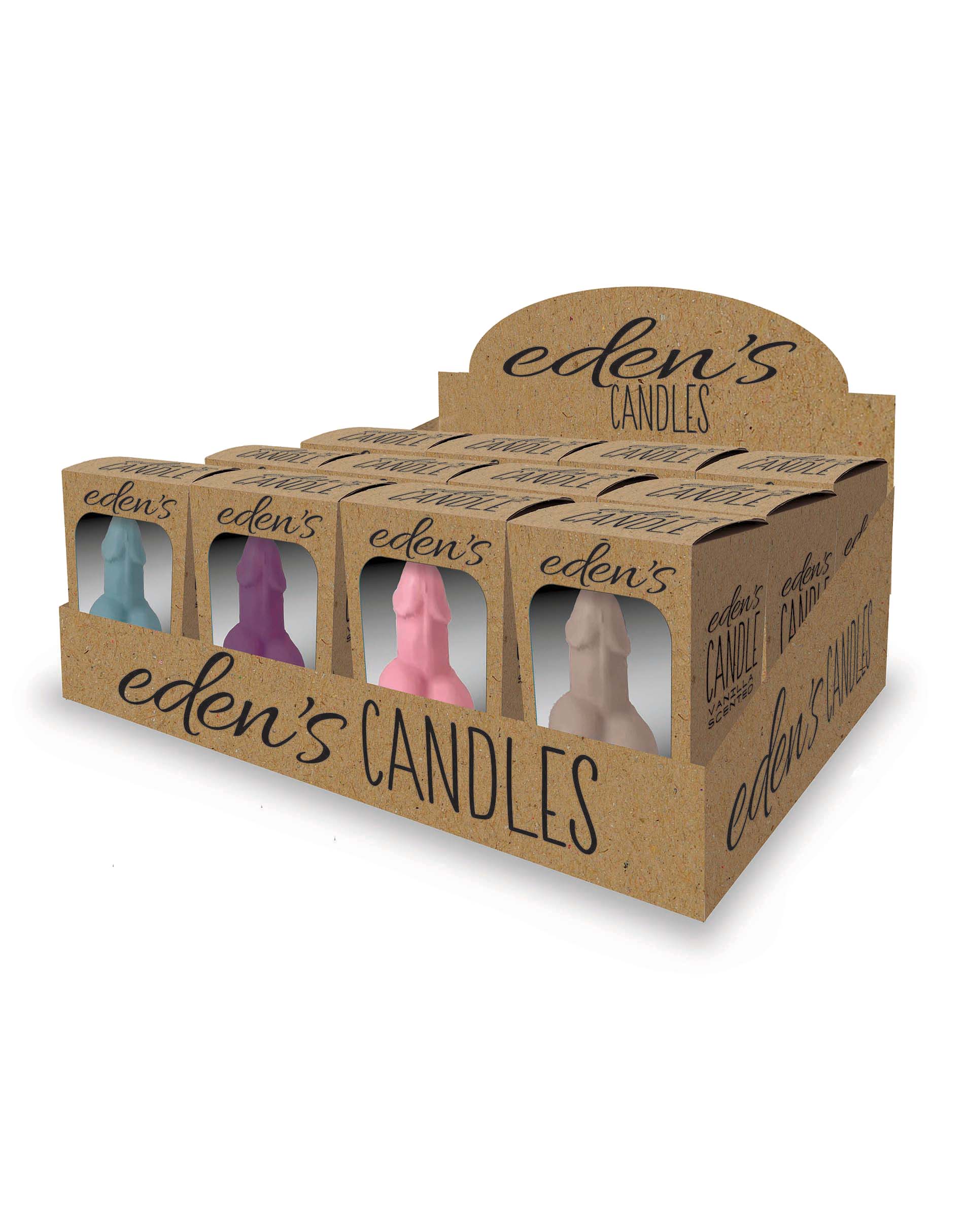 EDEN'S CANDLES PENIS 12 PC DISPLAY