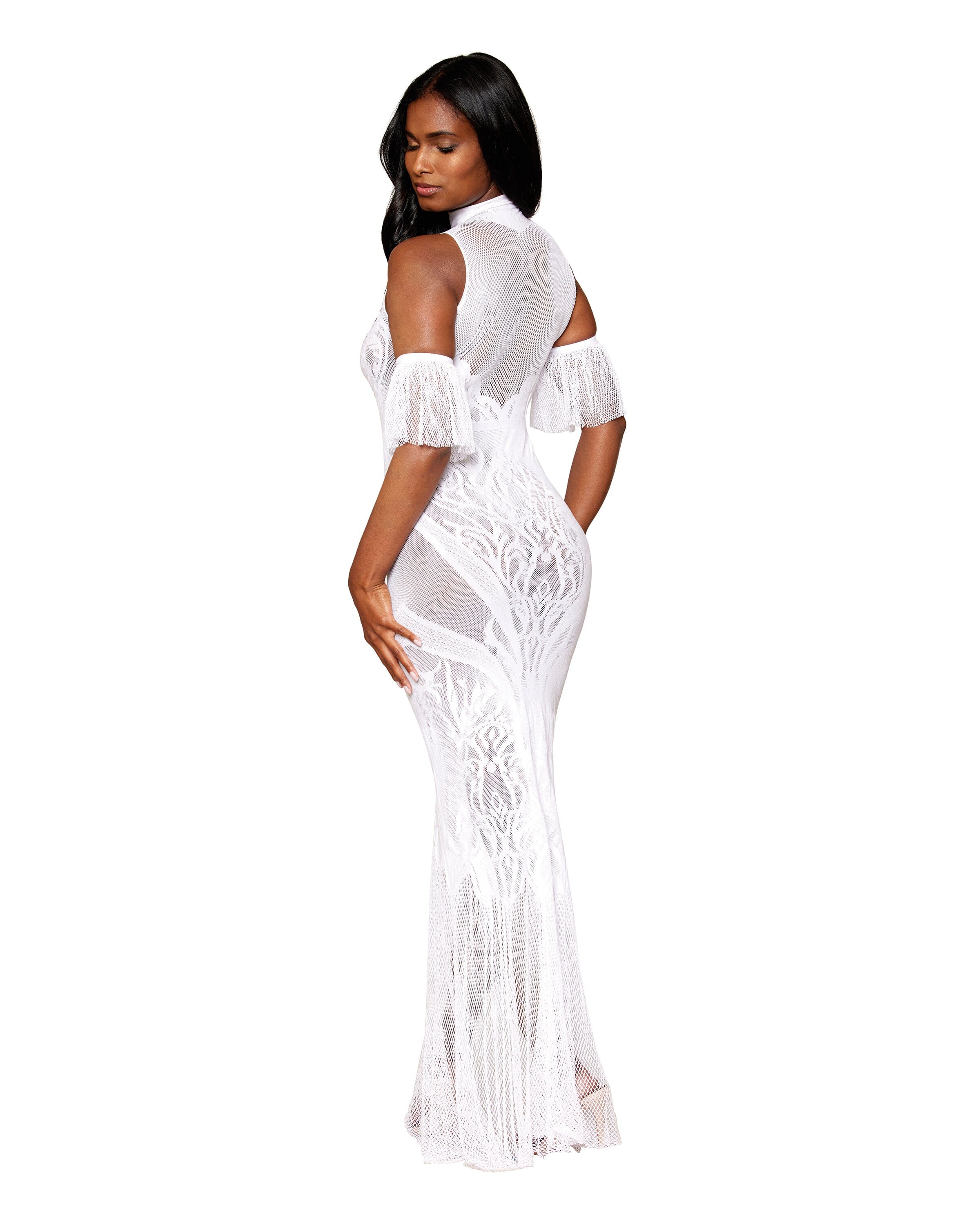 BODYSTOCKING GOWN WHITE O/S