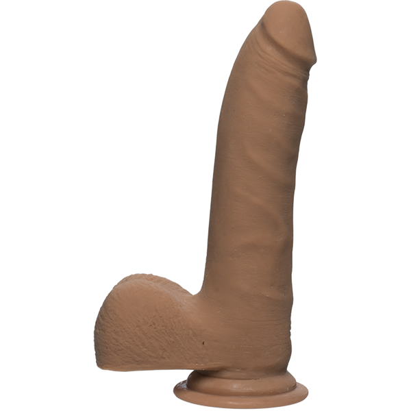 THE D REALISTIC D 7 IN SLIM W/ BALLS ULTRASKYN CARAMEL