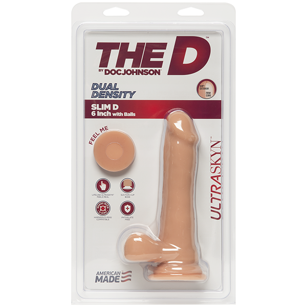The D Slim D 6.5" Slim With Balls Ultraskyn – Vanilla