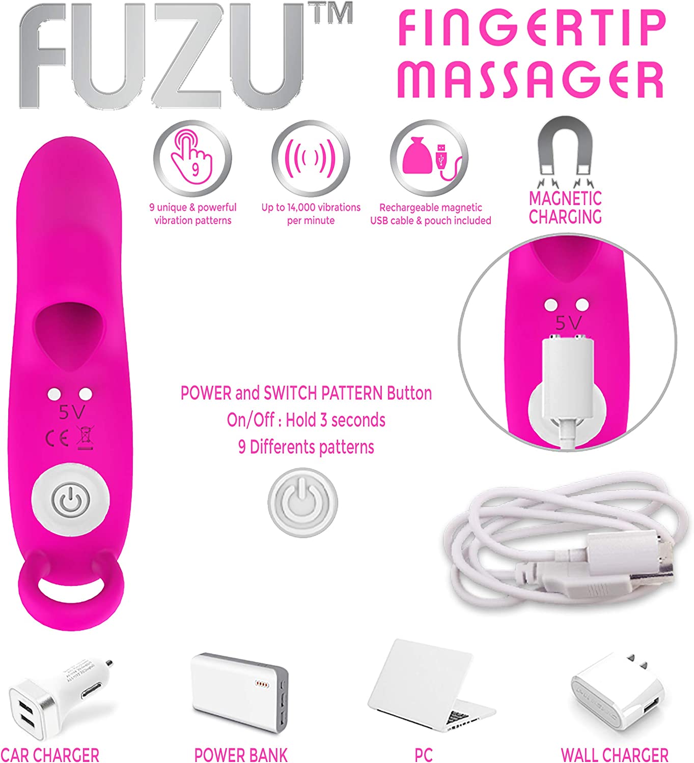 Fuzu Sensa Skin Activated Fingertip Vibe – Pink