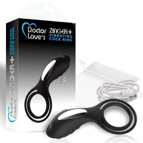 Doctor Love Zinger+ Vibrating Rechargeable Cock Ring – Black