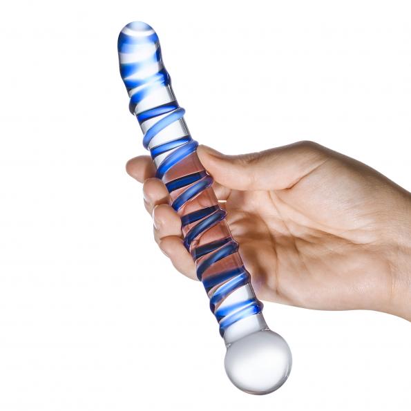 GLAS MR. SWIRLY 6.5 G-SPOT GLASS DILDO "